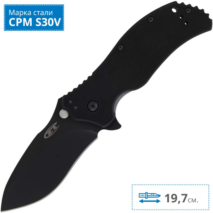 Нож ZERO TOLERANCE 0350 MATTE BLACK FOLDER SPEEDSAFE